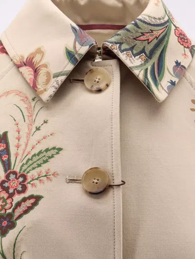 Etro Cape-style Trench Coat With Floral Print