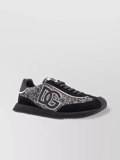 Dolce & Gabbana Low-top Wool Sneakers With Suede Inserts