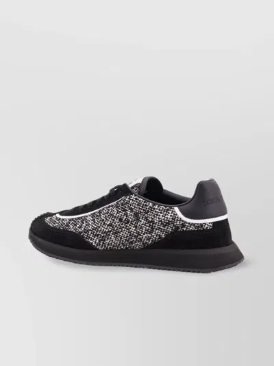Dolce & Gabbana Low-top Wool Sneakers With Suede Inserts