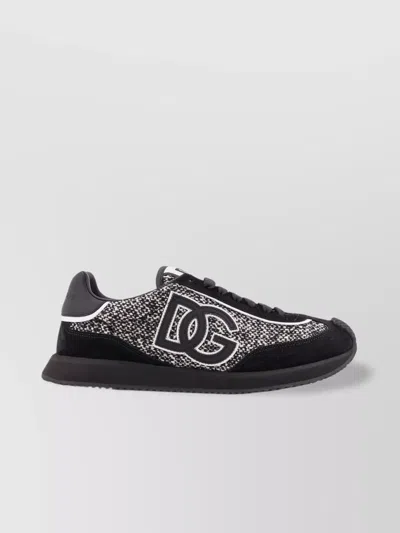 Dolce & Gabbana Low-top Wool Sneakers With Suede Inserts