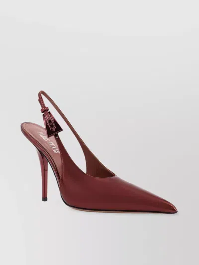 Paris Texas Jessica Slingback Mirror Leather Pumps In Burgundy