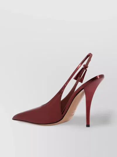 Paris Texas Jessica Slingback Mirror Leather Pumps In Burgundy