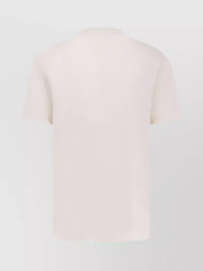 Hugo Boss Ribbed Crew-neck Cotton T-shirt With Side Slits In Neutral