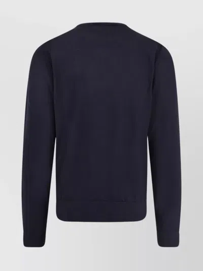 Hugo Boss Wool Silk Cashmere Sweater Crew-neck In Blue