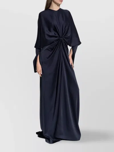 Stella Mccartney Draped Knot Long Sleeve Wrap Dress In Blue