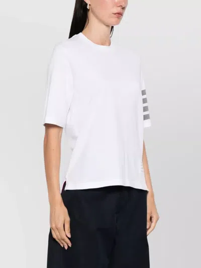 Thom Browne Short Sleeve T-shirt Featuring Striped Sleeves