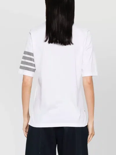 Thom Browne Short Sleeve T-shirt Featuring Striped Sleeves