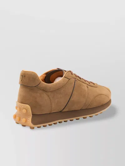 Tod's Low Top Sneakers With Rubber Sole And Suede Finish