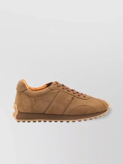 Tod's Low Top Sneakers With Rubber Sole And Suede Finish