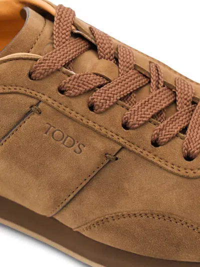 Tod's Low Top Sneakers With Rubber Sole And Suede Finish