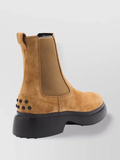 Tod's Chunky Sole Suede Finish Ankle Boots