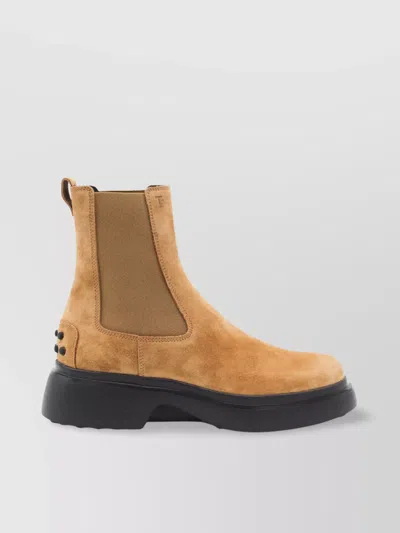 Tod's Chunky Sole Suede Finish Ankle Boots