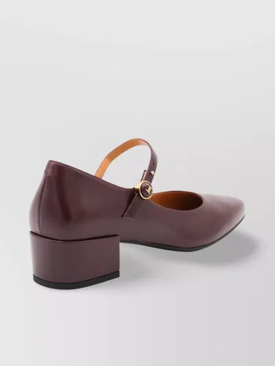 Tod's Chunky Heel Round Toe Leather Pumps