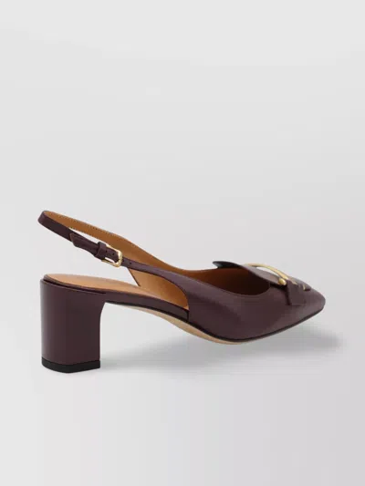 Tod's Chunky Heel Buckle Square Toe Pumps