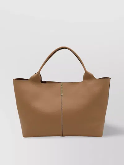 Tod's Stitched Top Handles Gold-tone Hardware