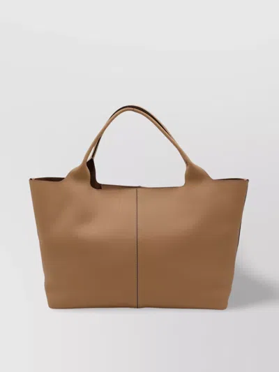 Tod's Stitched Top Handles Gold-tone Hardware