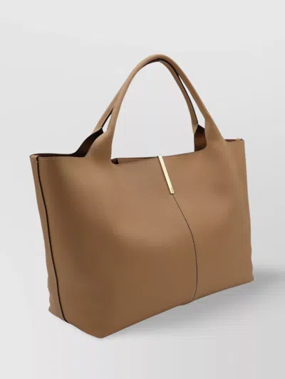 Tod's Stitched Top Handles Gold-tone Hardware