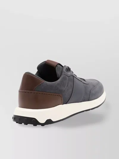 Tod's Contemporary Grey Sneakers With Suede And Leather Accents In Gray
