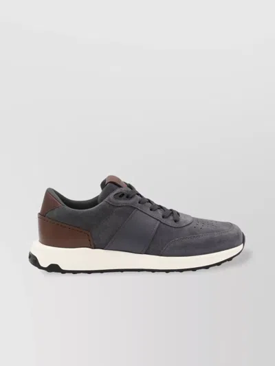 Tod's Contemporary Grey Sneakers With Suede And Leather Accents In Gray