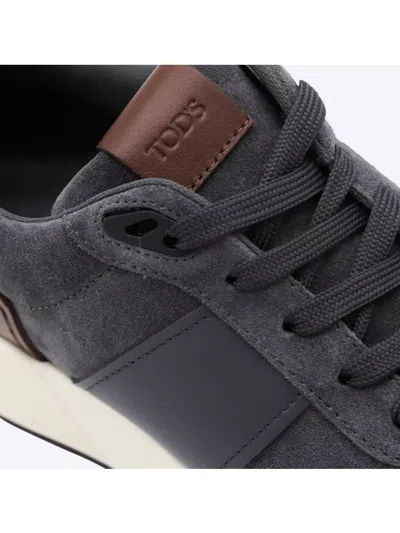 Tod's Contemporary Grey Sneakers With Suede And Leather Accents In Gray