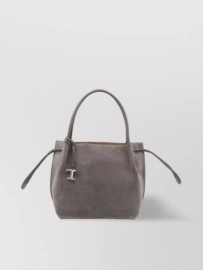Tod's Tote Bag With Side Ties And Suede Finish