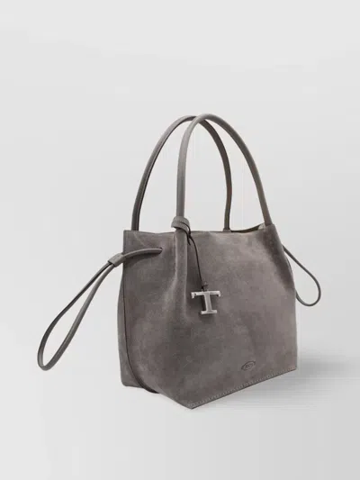 Tod's Tote Bag With Side Ties And Suede Finish