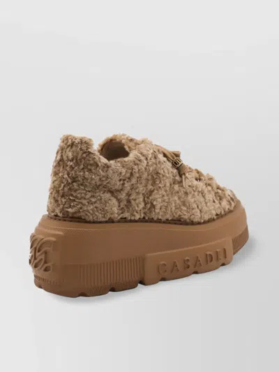 Casadei Low Top Sneakers Platform Sole In Brown