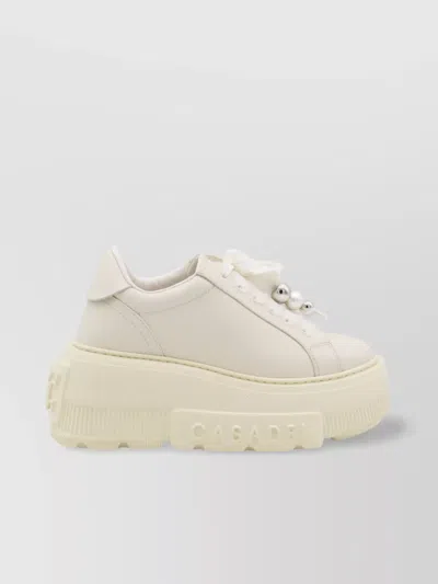 Casadei Low Top Sneakers With Embellished Platform Sole