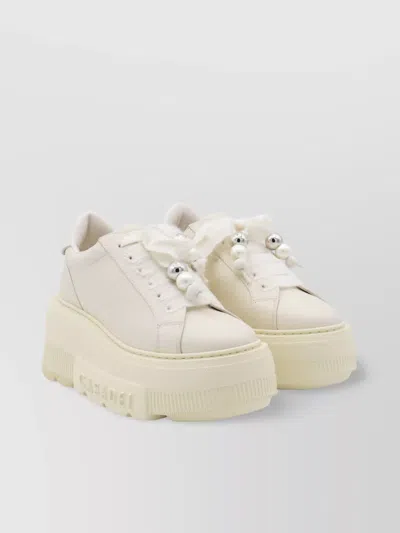 Casadei Low Top Sneakers With Embellished Platform Sole