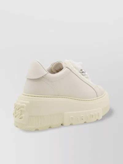 Casadei Low Top Sneakers With Embellished Platform Sole