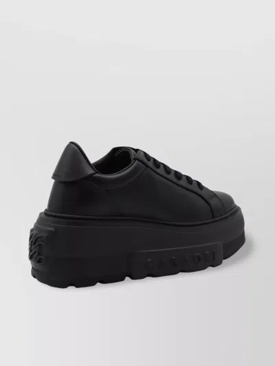 Casadei Low Top Platform Sneakers In Black