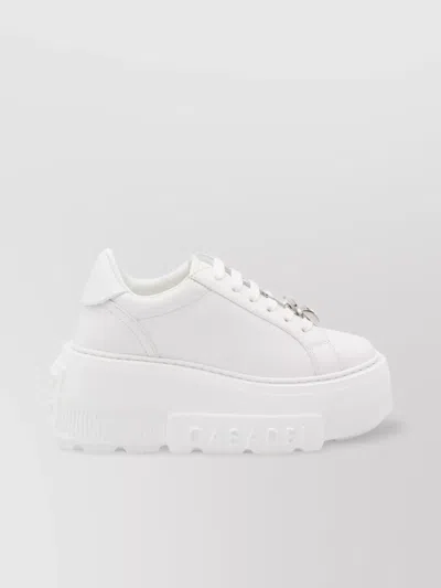 Casadei Low Top Sneakers Platform Sole In White