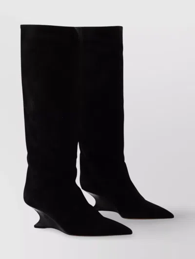 Paris Texas Pointed Toe Knee Length Suede Ankle Boots