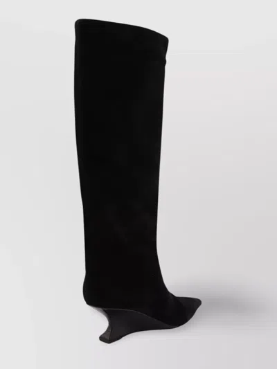Paris Texas Pointed Toe Knee Length Suede Ankle Boots