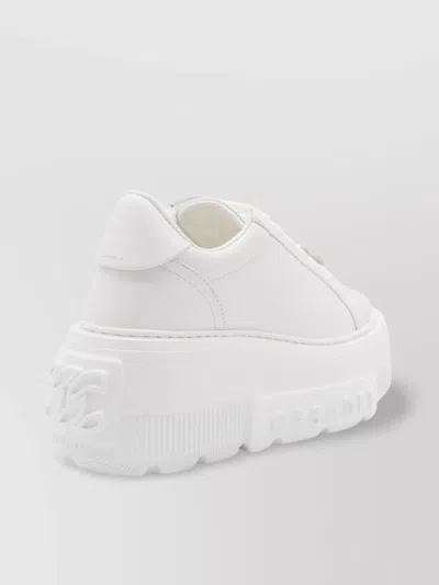 Casadei Low Top Sneakers Platform Sole In White