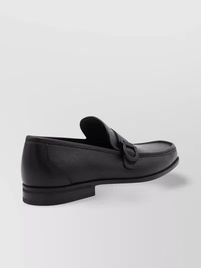 Ferragamo Monogram Pattern Buckle Detail Loafers