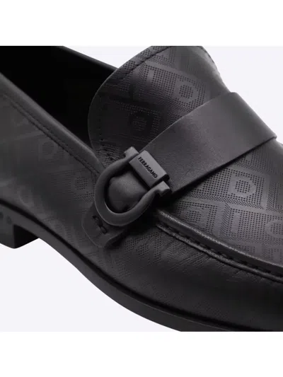 Ferragamo Monogram Pattern Buckle Detail Loafers