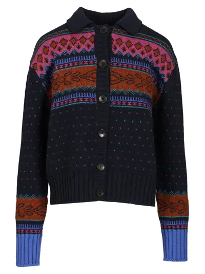 Etro Blue Multicolor Cardigan Knitwear Blue