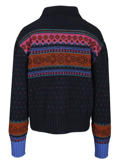 Etro Blue Multicolor Cardigan Knitwear Blue