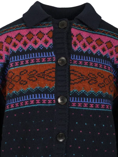 Etro Blue Multicolor Cardigan Knitwear Blue