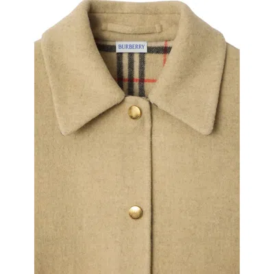 Burberry Wool Double-faced Overshirt In Nude