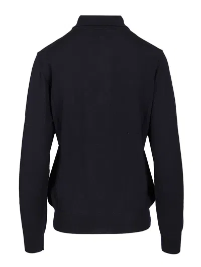 Etro Wool Polo Shirt Knitwear Blue In Blue