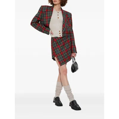 Vivienne Westwood Wool Mini Skirt With Tartan Pattern
