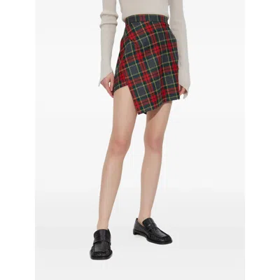 Vivienne Westwood Wool Mini Skirt With Tartan Pattern