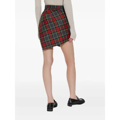 Vivienne Westwood Wool Mini Skirt With Tartan Pattern