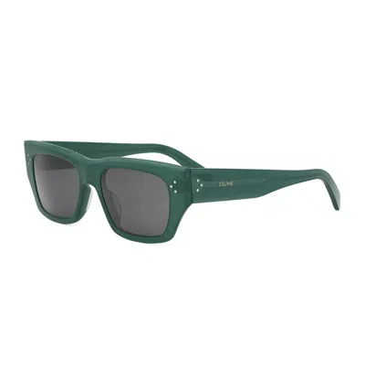Celine Bold 3 Dots 53mm Geometric Sunglasses In Green