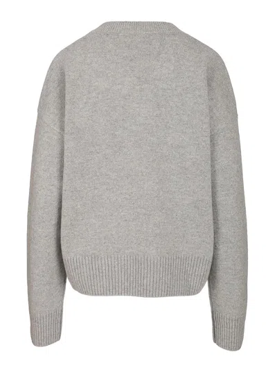 Ami Alexandre Mattiussi Wool V Neck Sweater Knitwear Grey In Gray