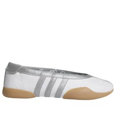 Adidas Originals Taekwondo Mei Ballet Metallic Leather-trimmed Leather Sneakers In Silver