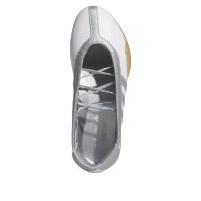 Adidas Originals Taekwondo Mei Ballet Metallic Leather-trimmed Leather Sneakers In Silver