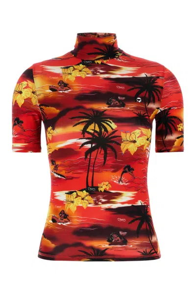 Coperni Tropical Print Stretch Viscose Disney T-shirt